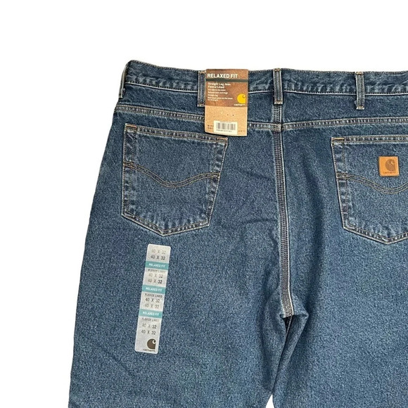 Carhartt Relaxed Fit Fleece Lined Straight Leg Jeans Workwear Size 40 NWT - Picture 8 of 10